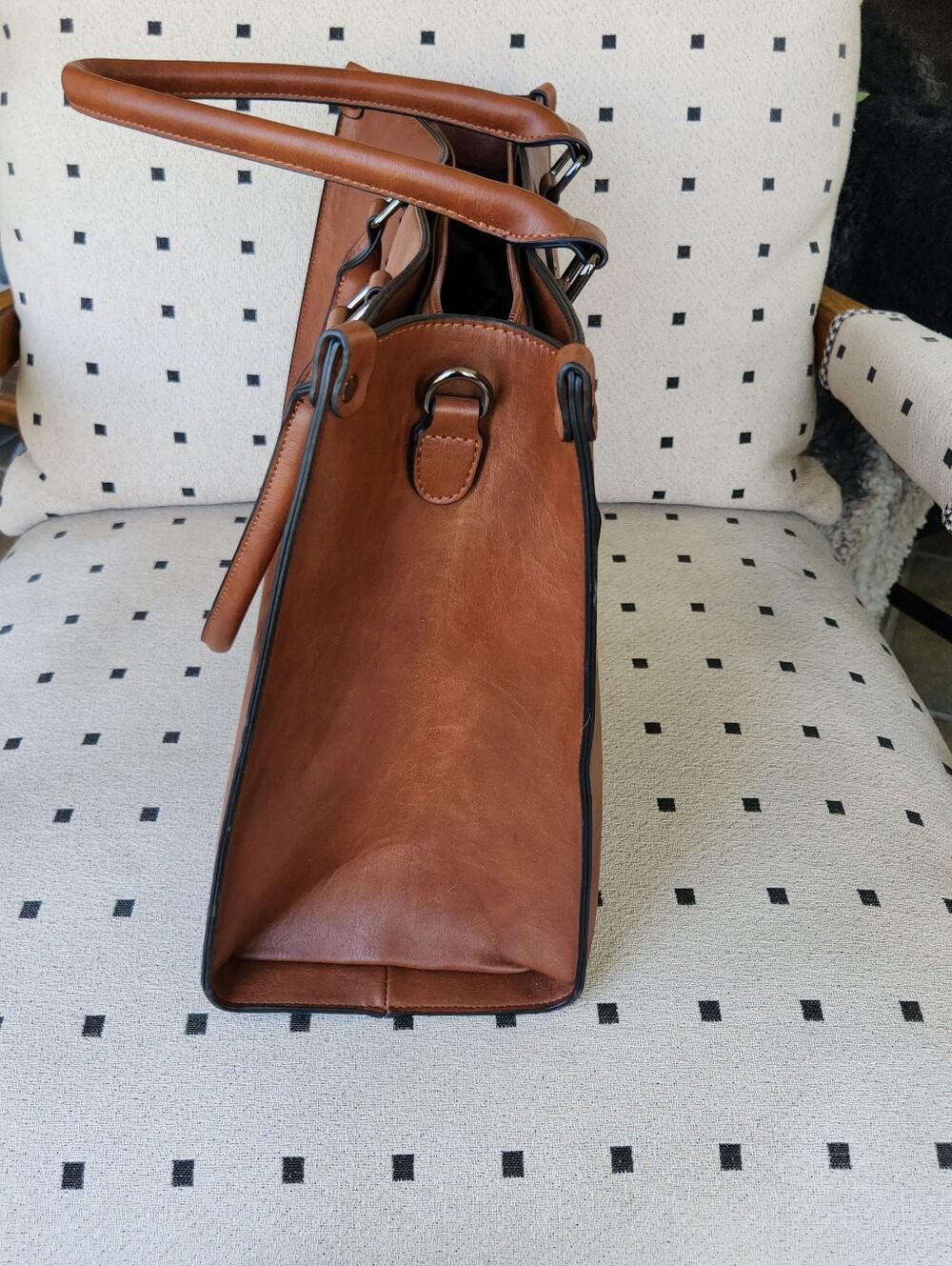 Vintage Style Leather Briefcase Laptop School Tote - Professional Carryall Purse - Picture 5 of 13